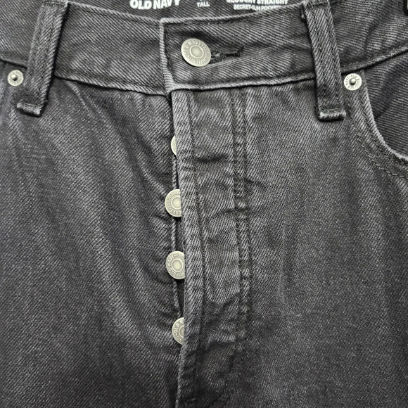 Old navy women's jeans high rise slouchy straight size 12 tall black but… - Picture 3 of 7